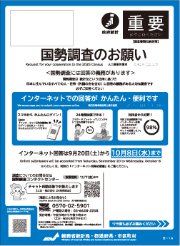 国勢調査のお願い