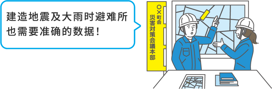 建造地震及大雨时的避难所也需要准确的数据!