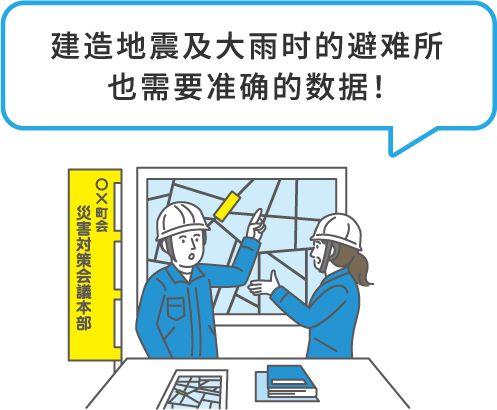 建造地震及大雨时的避难所也需要准确的数据!